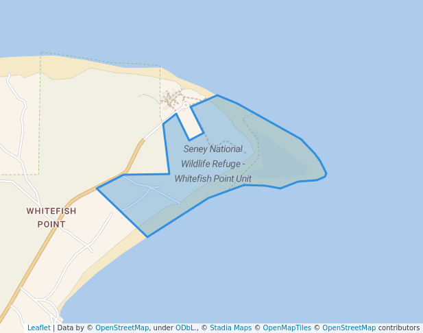 walking in Seney National Wildlife Refuge - Whitefish Point Unit map in Paradise