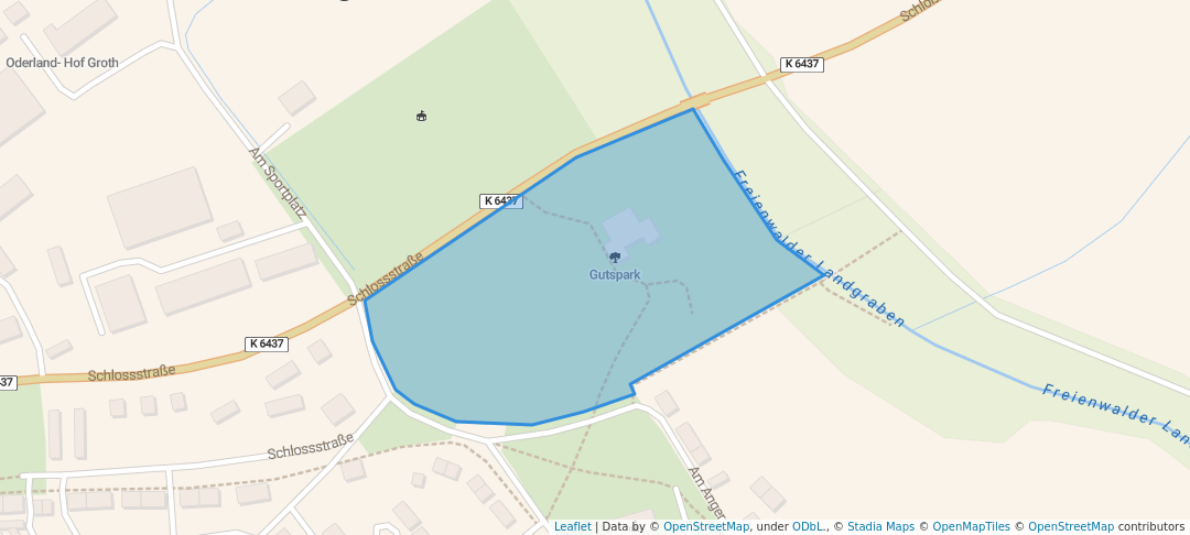 walking in Gutspark map in Bad Freienwalde (Oder)