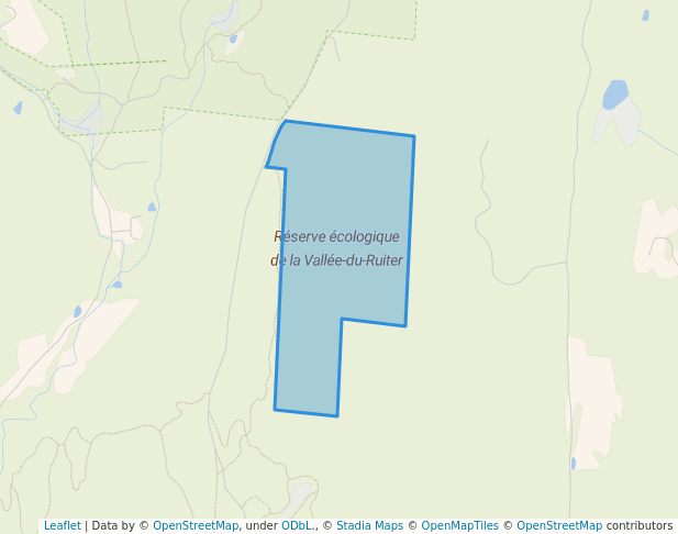 walking in Réserve écologique de la Vallée-du-Ruiter map in Mansonville