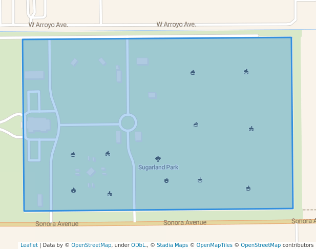 walking in Sugarland Park map in Clewiston