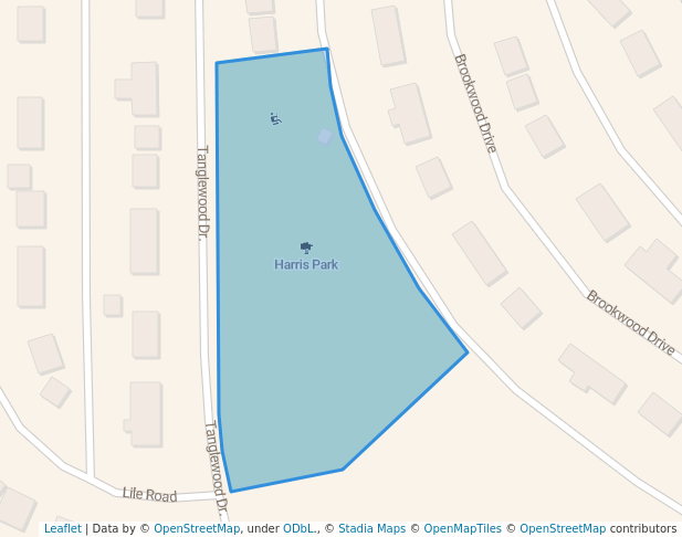 walking in Harris Park map in Billings