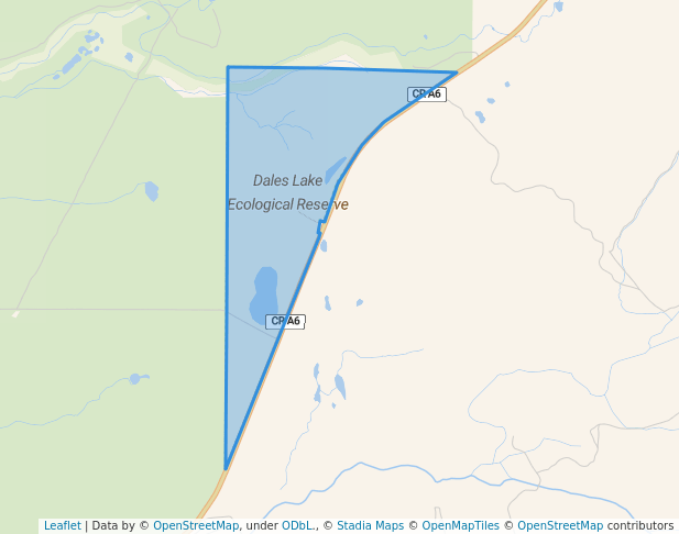 walking in Dales Lake Ecological Reserve map in Red Bluff