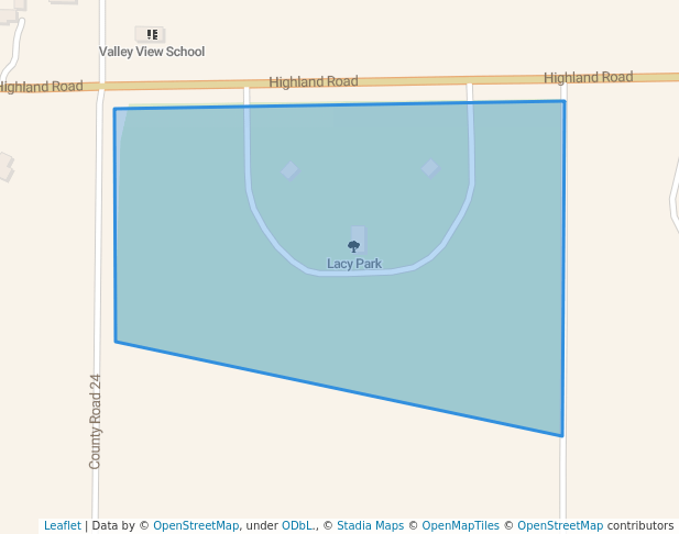 walking in Lacy Park map in Scottsbluff
