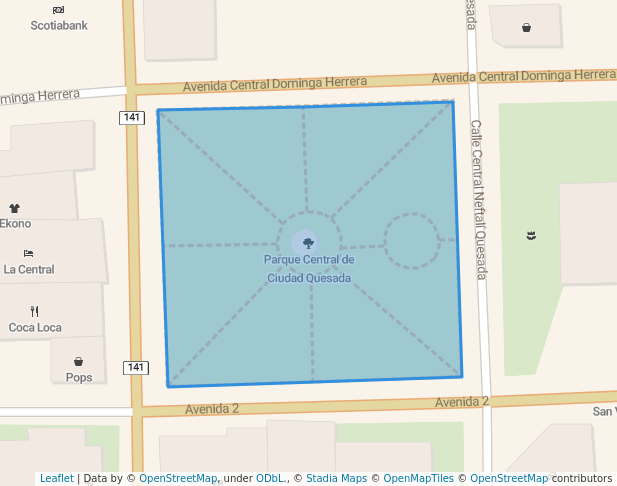 Parque Central de Ciudad Quesada