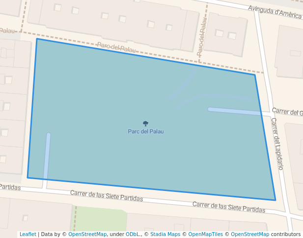 walking in Parc del Palau map in Mataró