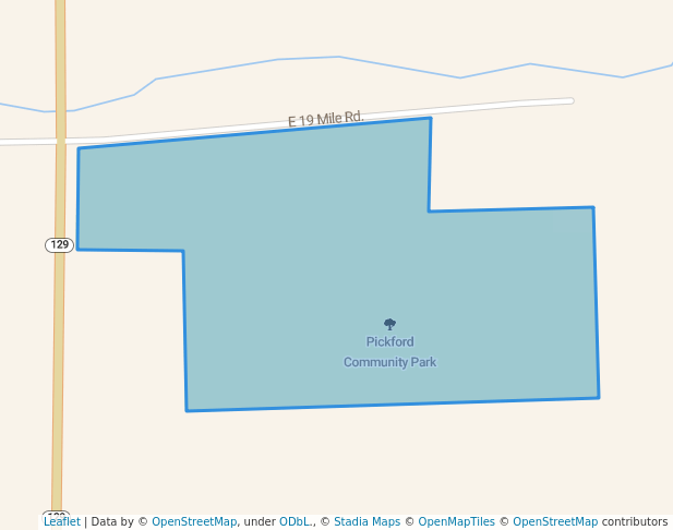walking in Pickford Community Park map in Sault Ste. Marie