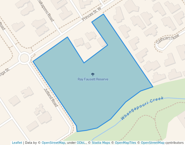 walking in Ray Fausett Reserve map in Pukekohe