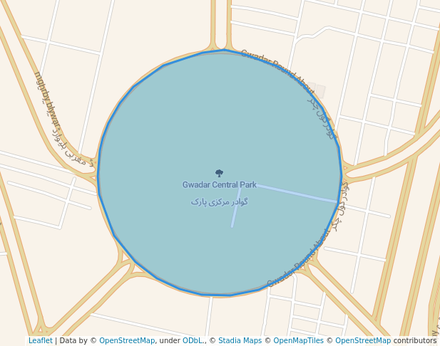 walking in Gwadar Central Park map in Gwadar