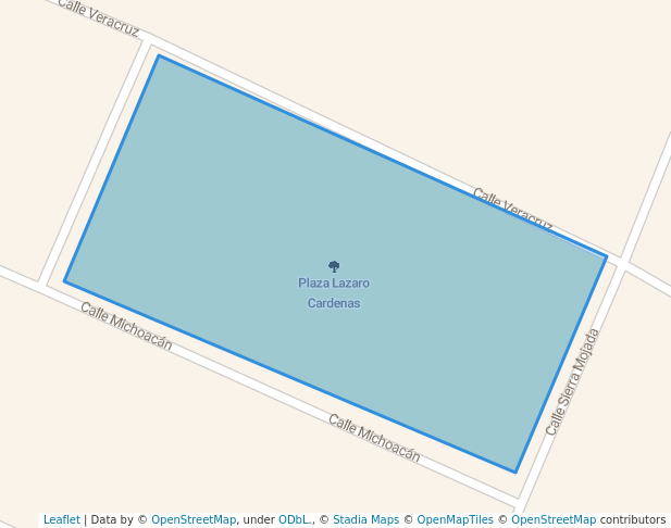 walking in Plaza Lazaro Cardenas map in Saltillo