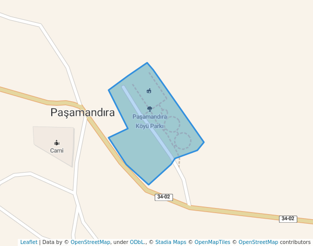 walking in Paşamandıra Köyü Parkı map in Paşamandıra