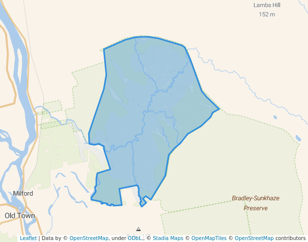 walking in Sunkhaze Meadows National Wildlife Refuge map in Milford
