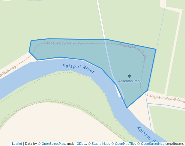 walking in Askeaton Park map in Kaiapoi