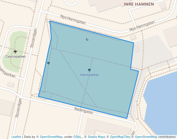 walking in Hamnparken map in Sundsvall