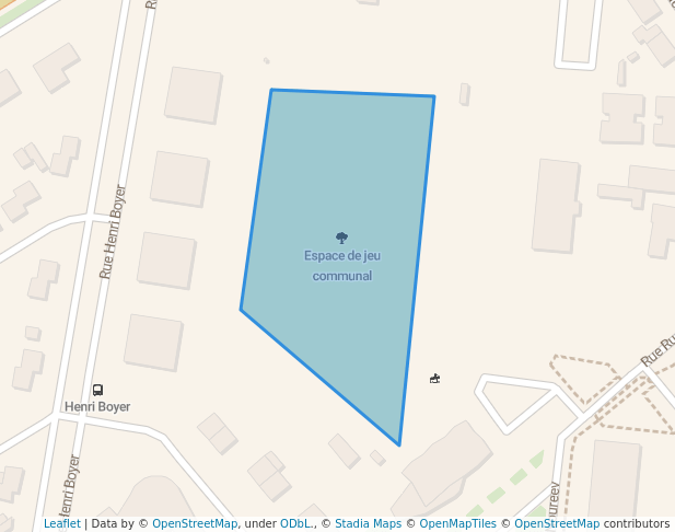 walking in Espace de jeu communal map in Bergerac