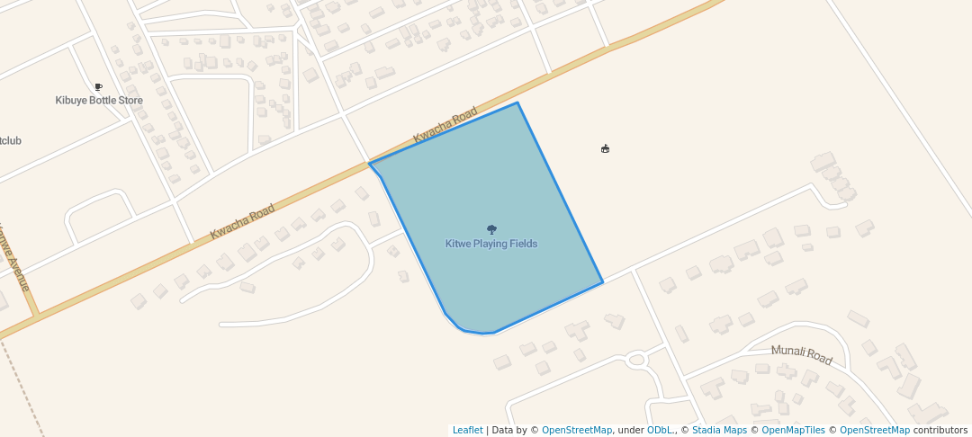 walking in Kitwe Playing Fields map in Kitwe