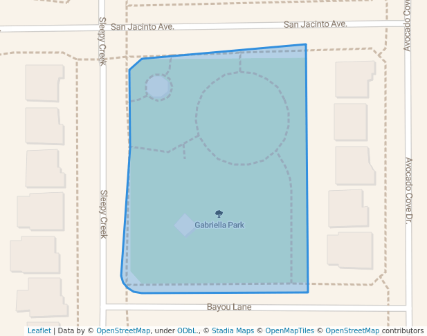 walking in Gabriella Park map in Fontana