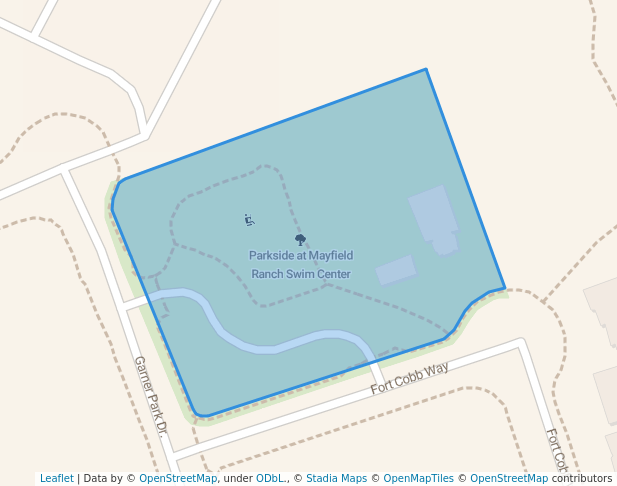 walking in Parkside at Mayfield Ranch Swim Center map in Georgetown