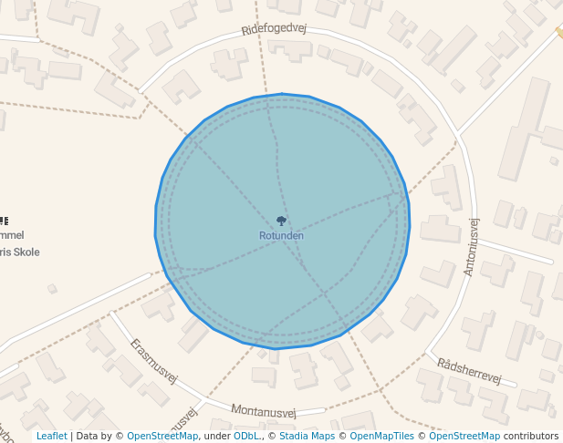 walking in Rotunden map in Aalborg