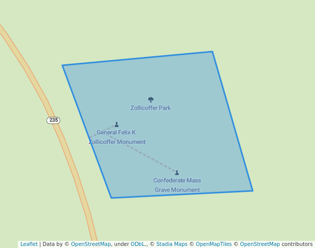 walking in Zollicoffer Park map in Nancy