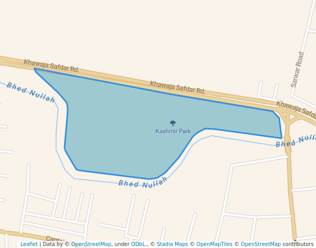 walking in Kashmir Park map in Sialkot