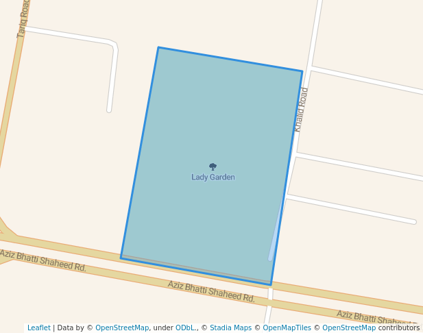 walking in Lady Garden map in Sialkot