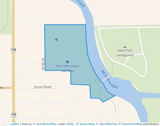 walking in Adel Little League Ballfields map in Adel