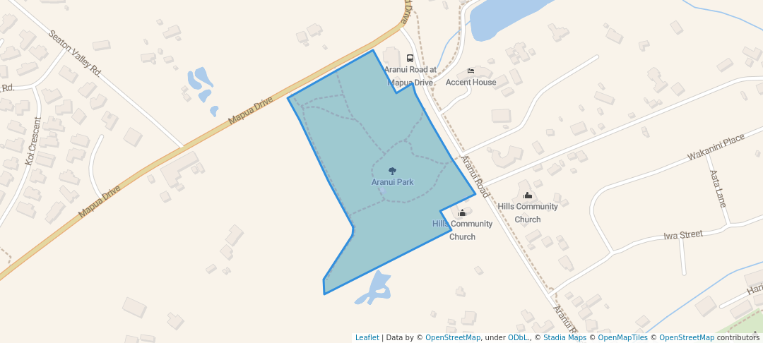 walking in Aranui Park map in Māpua