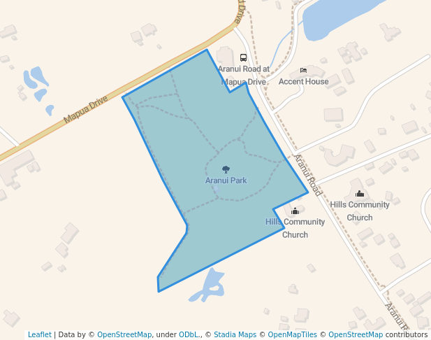 walking in Aranui Park map in Māpua