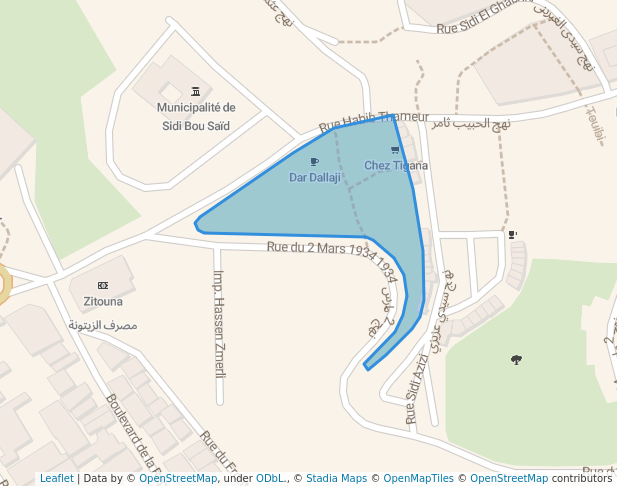 walking in Jardin Publique map in Site archéologique de Carthage