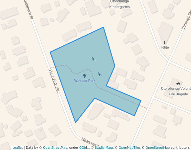 walking in Windsor Park map in Otorohanga