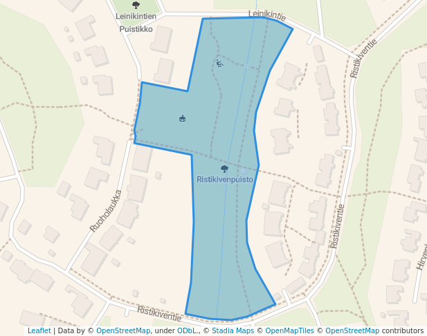 walking in Ristikivenpuisto map in Jyväskylä