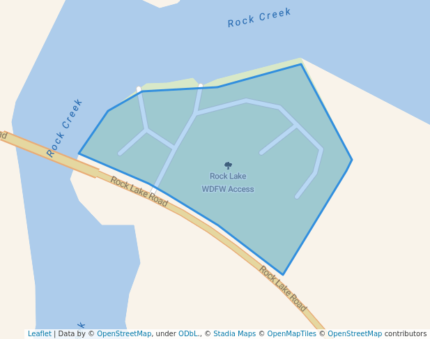 walking in Rock Lake WDFW Access map in Saint John