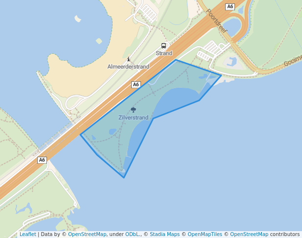 walking in Zilverstrand map in Almere