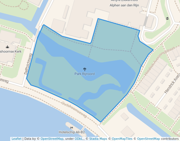 walking in Park Rijnoord map in Alphen aan den Rijn