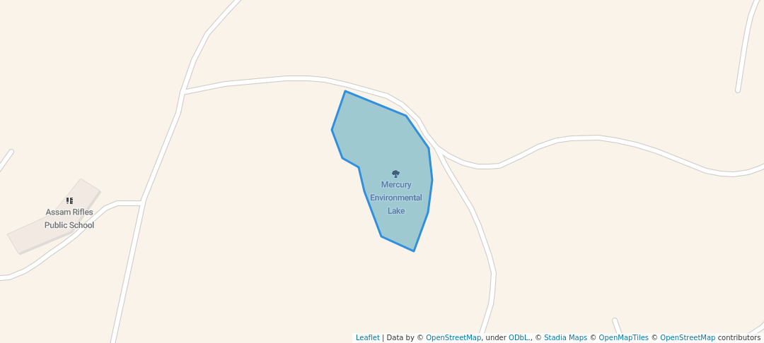 walking in Mercury Environmental Lake map in Laitkor Nonglum