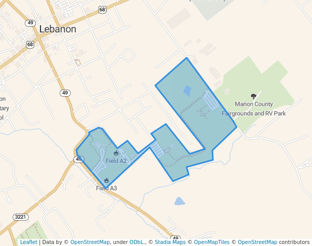 walking in Graham Memorial Park map in Lebanon