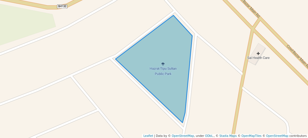 walking in Hazrat Tipu Sultan Public Park map in Ballari