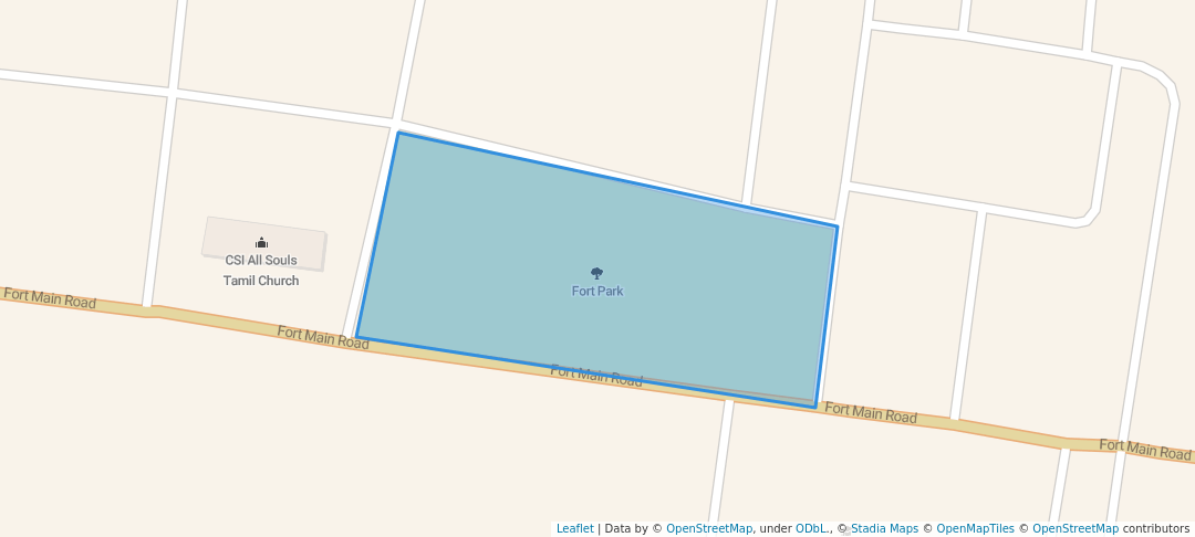 walking in Fort Park map in Ballari