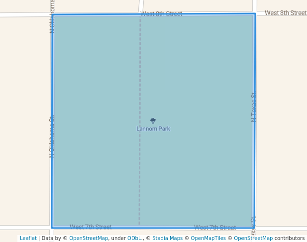 walking in Lannom Park map in Fort Stockton