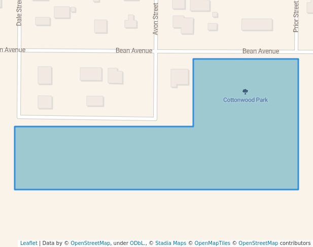 walking in Cottonwood Park map in Dilworth