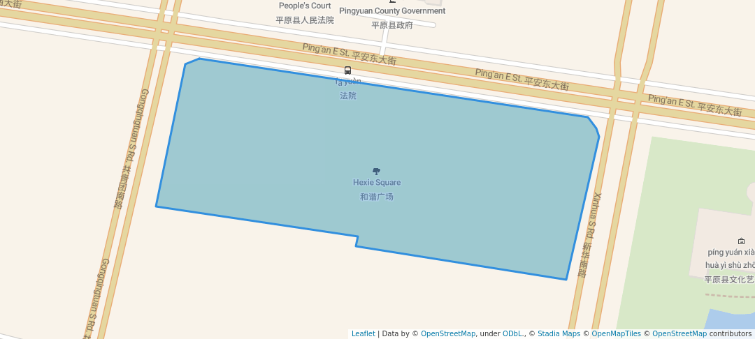 walking in Hexie Square map in De Zhou Shi