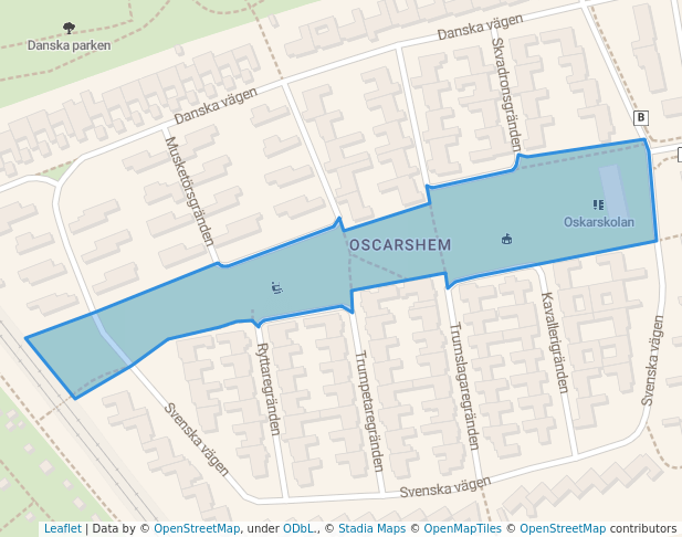 walking in Decemberfältet map in Lund