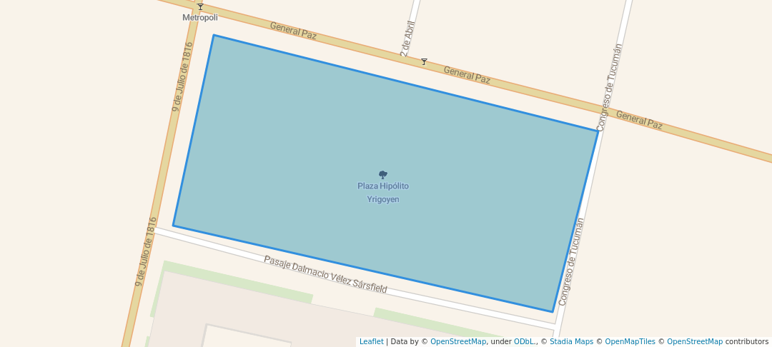 walking in Plaza Hipólito Yrigoyen map in San Miguel de Tucumán