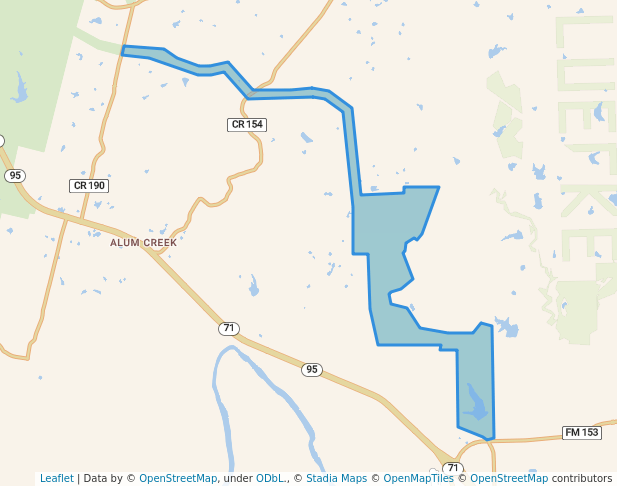 walking in Buescher State Park map in Smithville