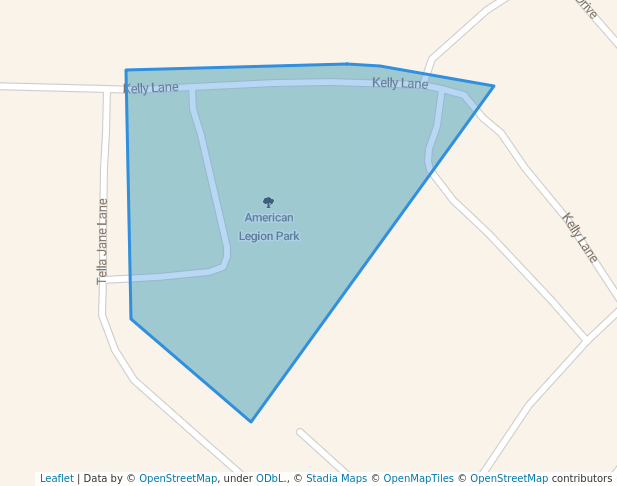 walking in American Legion Park map in Louisiana