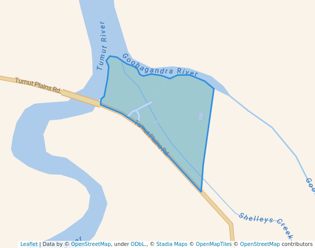 walking in Junction Park map in Tumut