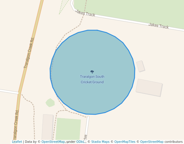walking in Traralgon South Cricket Ground map in Traralgon South