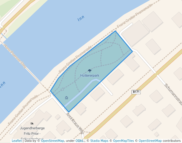 walking in Huttererpark map in Innsbruck