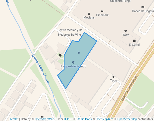 walking in Parque de unicentro map in Tunja
