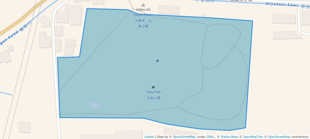 walking in Hojo Park map in Daito